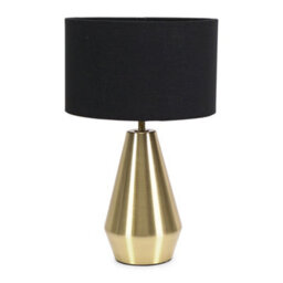 Valuelights Jax Gold Metal Touch Dimmer Table Lamp With Black Drum Shade - Led Bulb Included