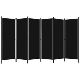 Vidaxl 6-Panel Room Divider Black 300X180 Cm Room Dividers - thumbnail 2