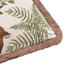 Wylder Fable Rabbits Embroidered Cotton Feather Filled Cushion - thumbnail 5