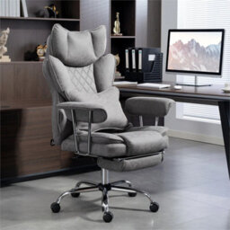 Office Chair, High Back Leathaire Desk Chair For Home, Grey