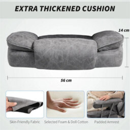 Office Chair, High Back Leathaire Desk Chair For Home, Grey - thumbnail 8