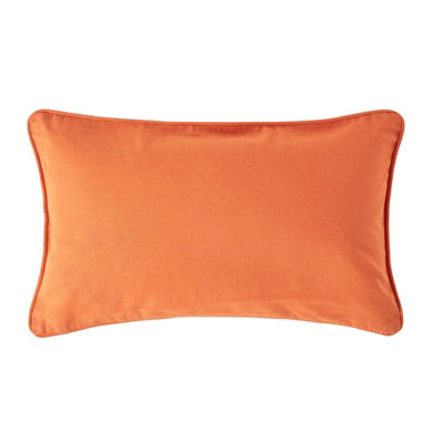 Homescapes Cotton Plain Burnt Orange Rectangular Cushion Cover, 30 X 50 Cm - image 1