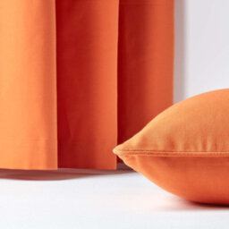 Homescapes Cotton Plain Burnt Orange Rectangular Cushion Cover, 30 X 50 Cm - thumbnail 5
