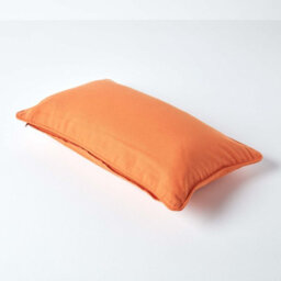 Homescapes Cotton Plain Burnt Orange Rectangular Cushion Cover, 30 X 50 Cm - thumbnail 3