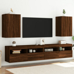 Berkfield Tv Wall Cabinets 2 Pcs Brown Oak 40.5X30X60 Cm Engineered Wood - thumbnail 1