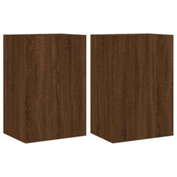 Berkfield Tv Wall Cabinets 2 Pcs Brown Oak 40.5X30X60 Cm Engineered Wood - thumbnail 2