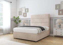 "Comfort Rosa Sand Naples Divan Bed Base No Drawers - 26"" Strutted  6' Super King" - thumbnail 4