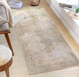 Livabliss Lillian-Washable Orange Brown Traditional Vintage Boho Living Dining Rug 80 X 220 Cm Easy Care, Non Shedding - thumbnail 2