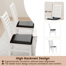 Gainoom Modern Dining Chair Set Of 2 Wooden Upholstered Kitchen Chair W/ High Slatted Backrest & Soft Upholstered Seat - thumbnail 7