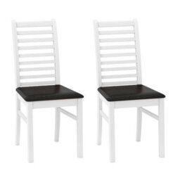Gainoom Modern Dining Chair Set Of 2 Wooden Upholstered Kitchen Chair W/ High Slatted Backrest & Soft Upholstered Seat - thumbnail 1
