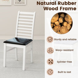 Gainoom Modern Dining Chair Set Of 2 Wooden Upholstered Kitchen Chair W/ High Slatted Backrest & Soft Upholstered Seat - thumbnail 8