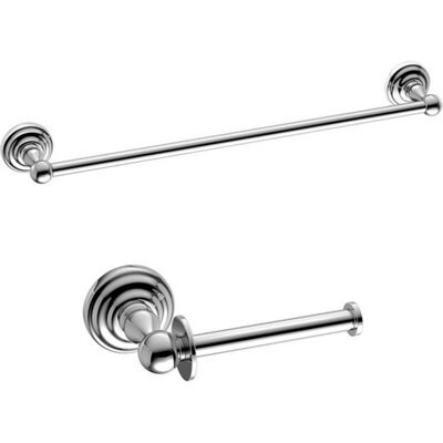 Towel Rail Toilet Roll Holder Bathroom Accessory Set Traditional Set Wall Mount - image 1