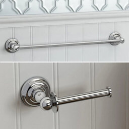 Towel Rail Toilet Roll Holder Bathroom Accessory Set Traditional Set Wall Mount - thumbnail 4