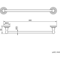 Towel Rail Toilet Roll Holder Bathroom Accessory Set Traditional Set Wall Mount - thumbnail 3
