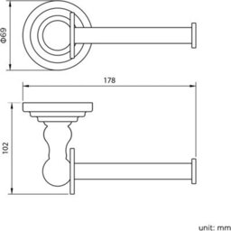 Towel Rail Toilet Roll Holder Bathroom Accessory Set Traditional Set Wall Mount - thumbnail 2