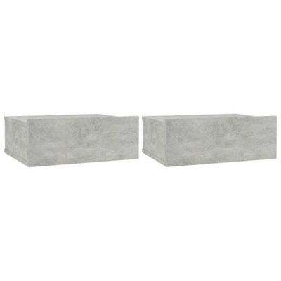 Vidaxl Floating Nightstands 2 Pcs Concrete Grey 40X30X15 Cm Engineered Wood - image 1