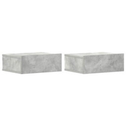 Vidaxl Floating Nightstands 2 Pcs Concrete Grey 40X30X15 Cm Engineered Wood - thumbnail 2