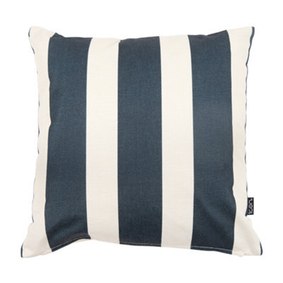 icon Indoor And Outdoor Striped Waterproof Filled Cushion Black - image 1