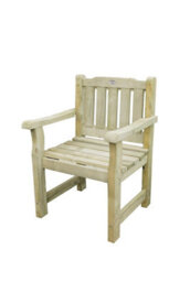 Forest Garden Rosedene Wooden Single Garden Chair - thumbnail 3