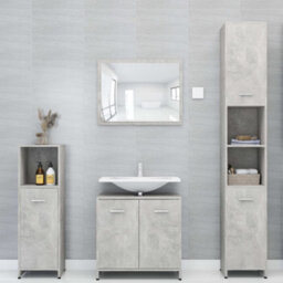 Berkfield Bathroom Cabinet Concrete Grey 30X30X183.5 Cm Engineered Wood - thumbnail 8