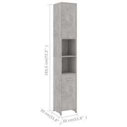 Berkfield Bathroom Cabinet Concrete Grey 30X30X183.5 Cm Engineered Wood - thumbnail 9