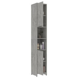 Berkfield Bathroom Cabinet Concrete Grey 30X30X183.5 Cm Engineered Wood - thumbnail 4