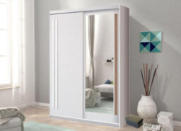 Arte Effect 2 Mirrored Sliding Door Wardrobe In Anderson Pine (White) - W1750mm H2160mm D590mm, Spacious And Bright - thumbnail 1