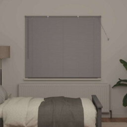 Berkfield Window Blind With Curtains Manual Silver Aluminium - thumbnail 3