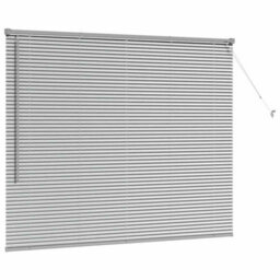Berkfield Window Blind With Curtains Manual Silver Aluminium - thumbnail 5