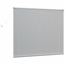 Berkfield Window Blind With Curtains Manual Silver Aluminium - thumbnail 7