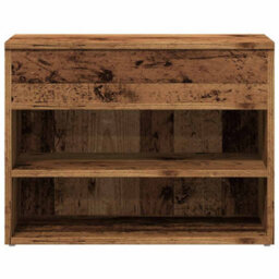 Berkfield Shoe Bench Old Wood 60X30X45 Cm Engineered Wood - thumbnail 4