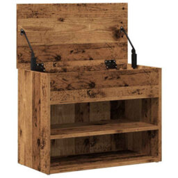 Berkfield Shoe Bench Old Wood 60X30X45 Cm Engineered Wood - thumbnail 7