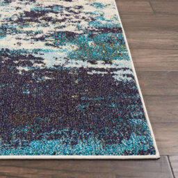 Ivory/teal/blue Rug, Abstract Graphics Rug, Stain-Resistant Rug, Modern Rug For Bedroom, & Dining Room-66 X 229Cm (Runner) - thumbnail 7