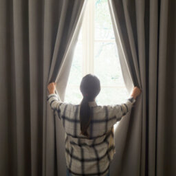 Ameha Plain Blackout Eyelet Curtain Thermal Insulated Linen Texture Fabric Bedroom Kitchen Window Curtain Pair- Beige, 46''x54'' - thumbnail 9