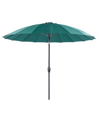 Beliani Market Garden Emerald Green Parasol 255Cm - Aluminium Frame, Crank Tilt - image 1