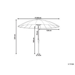 Beliani Market Garden Emerald Green Parasol 255Cm - Aluminium Frame, Crank Tilt - thumbnail 3