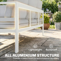 Outsunny Aluminium Garden Furniture Sofa Set With Olefin Cushions, White - thumbnail 6