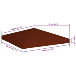 Walplus Gazebo Top Cover 310 Gm 3X3 M Terracota - thumbnail 6