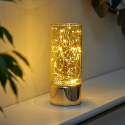 Auraglow Wire Rice Light Glass Cylinder Lantern-Bundle - thumbnail 3