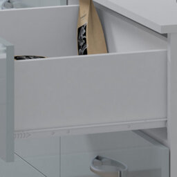 Harmin Grey High Gloss 6 Drawer Sideboard / Cupboard / Buffet Solo / Chest Of Drawers With Matt White Frame - thumbnail 7