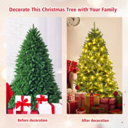 Costway 5Ft Premium Pvc Hinged Christmas Tree Artificial Christmas Tree Metal Stand - thumbnail 5