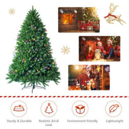 Costway 5Ft Premium Pvc Hinged Christmas Tree Artificial Christmas Tree Metal Stand - thumbnail 6