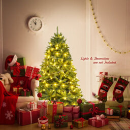 Costway 5Ft Premium Pvc Hinged Christmas Tree Artificial Christmas Tree Metal Stand - thumbnail 4