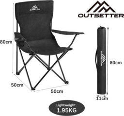 Vivo Pair Of Camping Chair Lightweight Folding Portable - Black - thumbnail 3