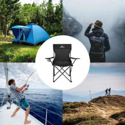 Vivo Pair Of Camping Chair Lightweight Folding Portable - Black - thumbnail 6
