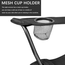 Vivo Pair Of Camping Chair Lightweight Folding Portable - Black - thumbnail 5