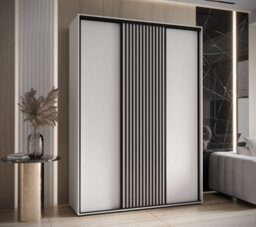 Arte Contemporary Sapporo Sliding Door Wardrobe 170Cm In White Matt: Chic Closet Organiser (H)2050mm (W)1700mm (D)600mm - thumbnail 1
