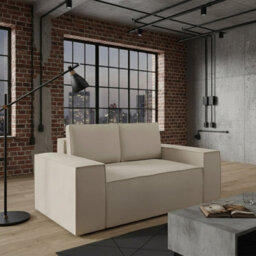 Malaga Small Sofa Bed Compact Fold Out 2 Seater Sofa With Hidden Storage Stylish Upholstery Comfortable Seating Beige