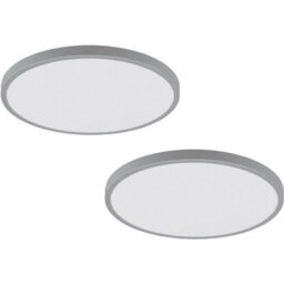 2-Pack Silver 400mm Round Led Wall And Ceiling Light - 25W 4000K Modern Design - thumbnail 1