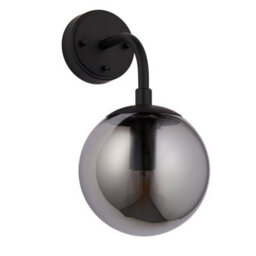 Luminosa Lighting Luminosa Trieste Wall Lamp Matt Black, Smoked Mirror Glass - thumbnail 6